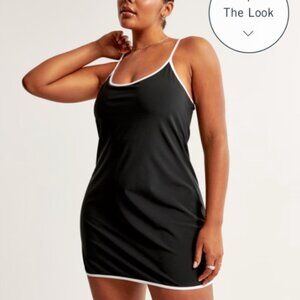 Abercrombie & Fitch Bestselling Traveler Convertible Mini Dress Black White Trim